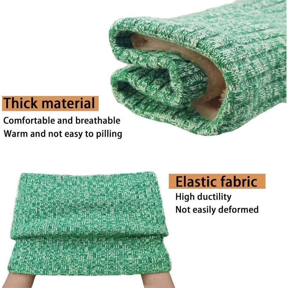 Men's Green Winter Thermal Fleece Neck Warmer Windproof Face Cover Ski Mask